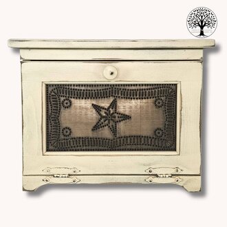Bread Box with Tin Star - Buttermilk