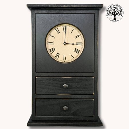 Homestead Wall Clock with Drawers