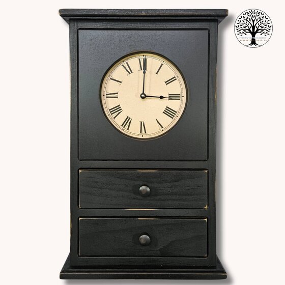 Homestead Wall Clock with Drawers