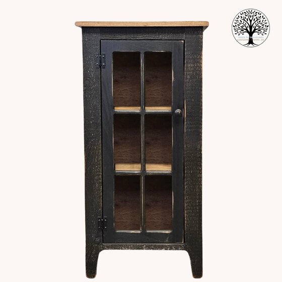 Rough Sawn Curio Cabinet - Black