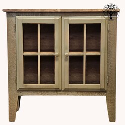 2 Door Rough Sawn Barnwood Cabinet in Pewter- 36" x 36" x 12.5"