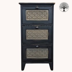 Veggie Bin Three Door Old Mill Insert Black - 34.5" x 18" x 12"