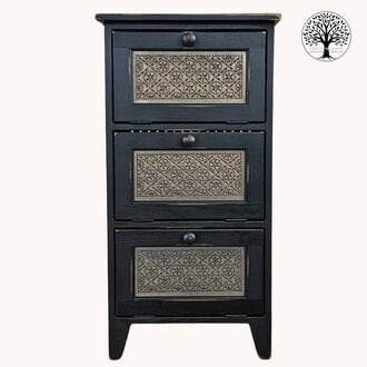 Veggie Bin Three Door Old Mill Insert - Black