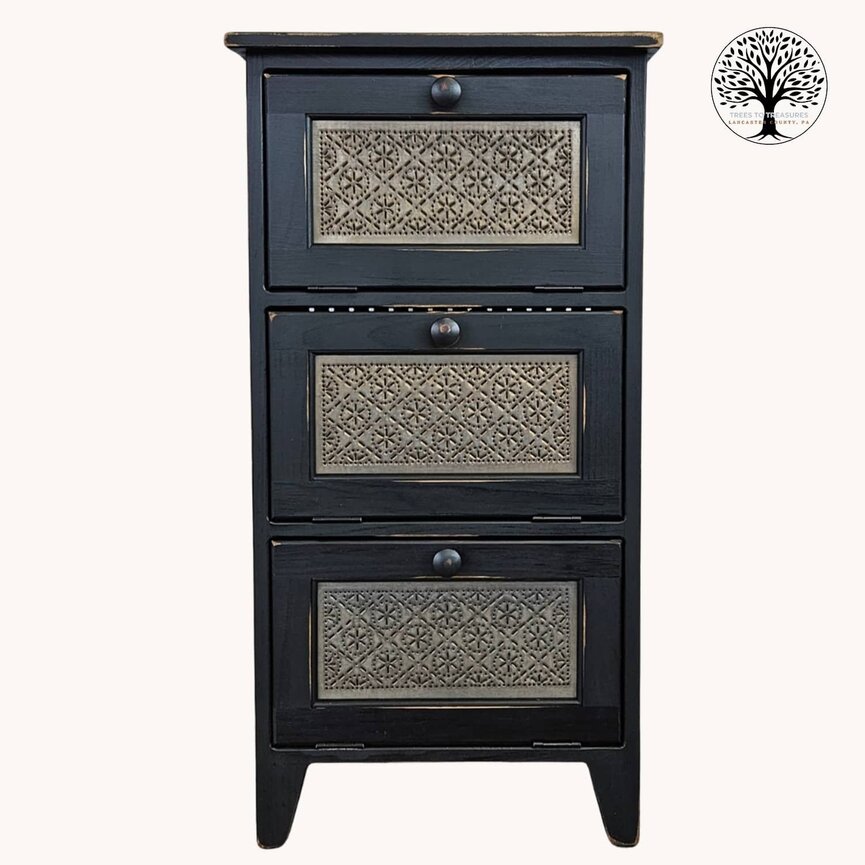 Veggie Bin Three Door Old Mill Insert Black - 34.5" x 18" x 12"