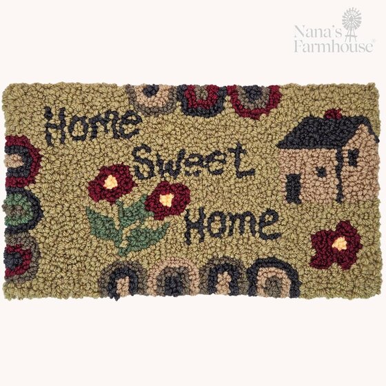 Home Sweet Home Hooked Rug