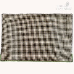 Needle Punched Rug Salt Box House with American Flag & Bee Skep - 15.5" x 10.5"