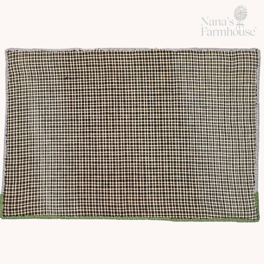 Needle Punched Rug Salt Box House with American Flag & Bee Skep - 15.5" x 10.5"