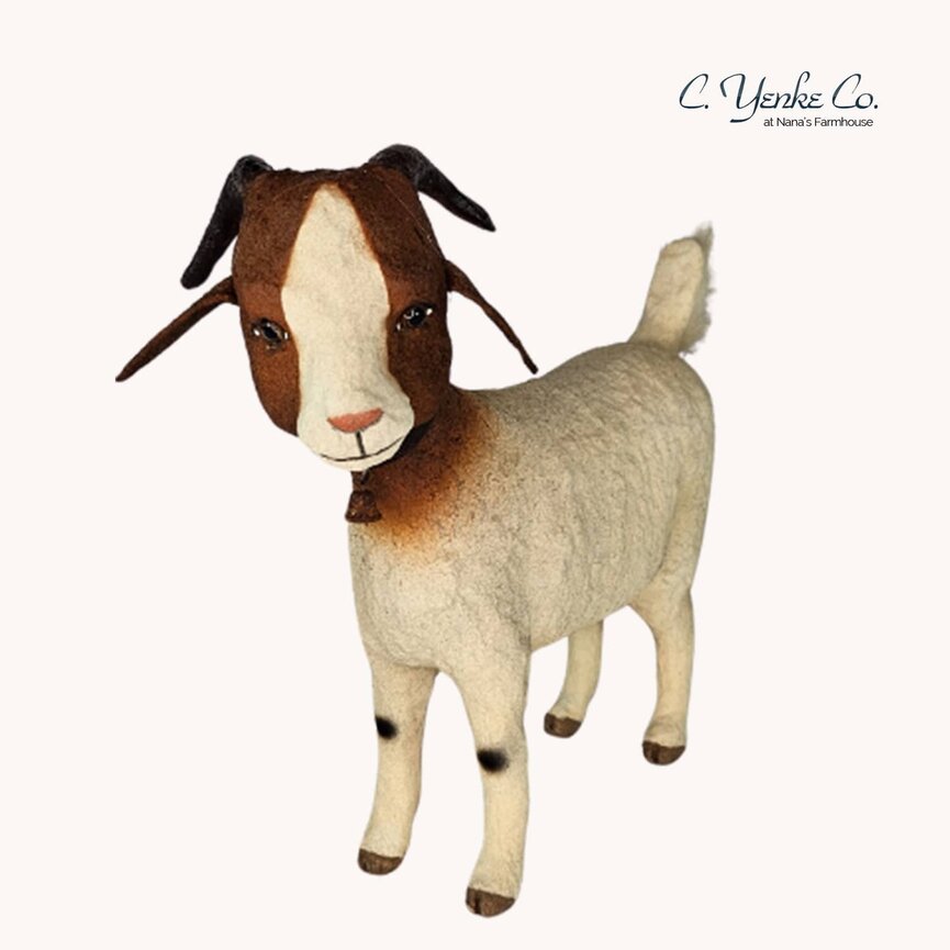 C. Yenke Brown And White Goat - 8.5" x 9"