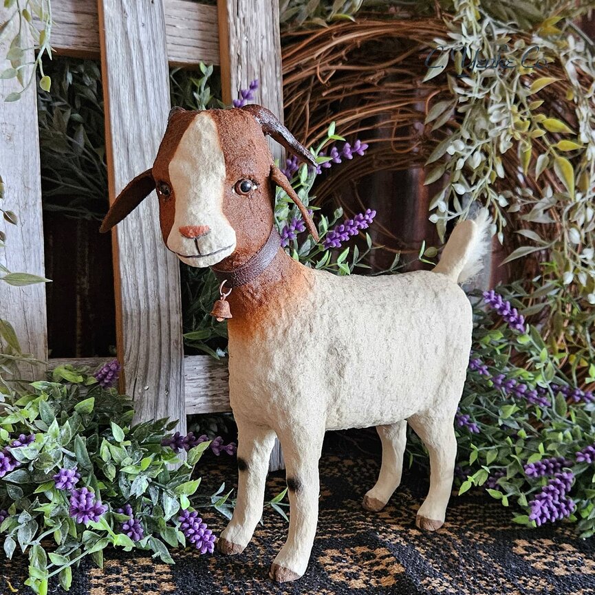 C. Yenke Brown And White Goat - 8.5" x 9"