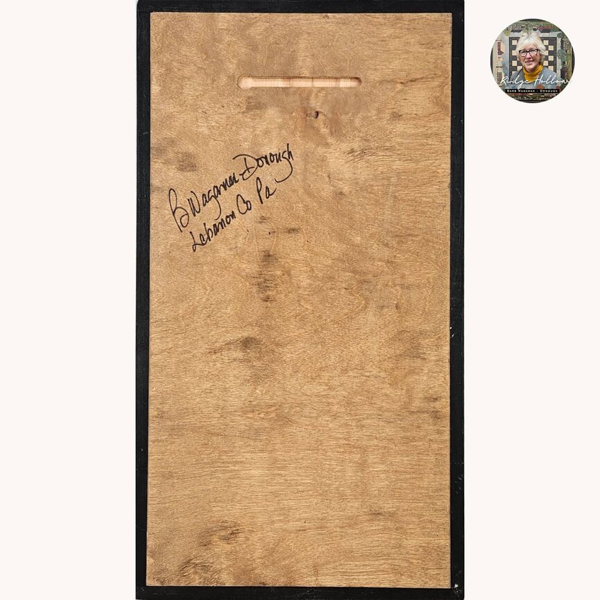 Folk Cats Orange & Black Checkerboard - 19" x 10.25"