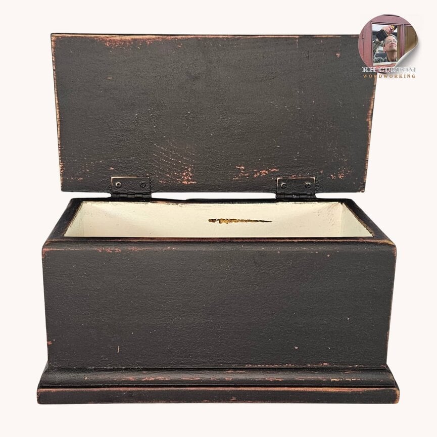 Keepsake Box Black Over Red - 12" x 6 " x 6 "