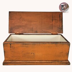 Keepsake Box Pumpkin Over Black - 17" x 7" x  6.5"
