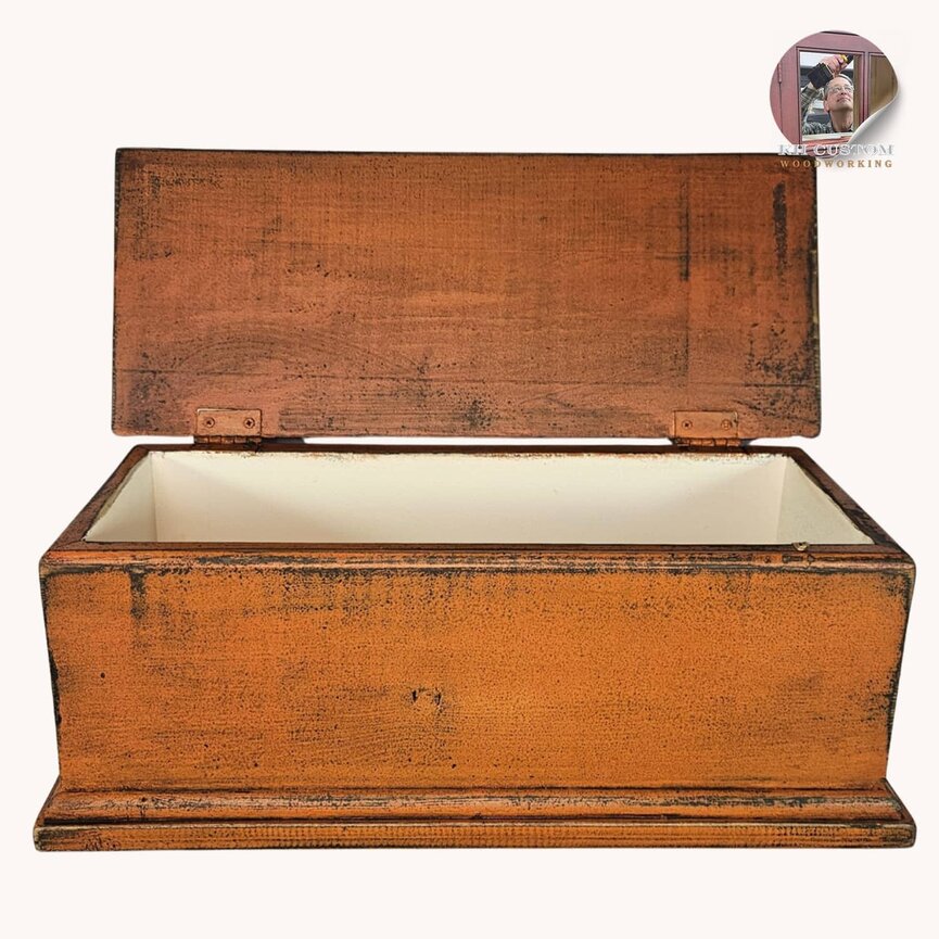 Keepsake Box Pumpkin Over Black - 17" x 7" x  6.5"