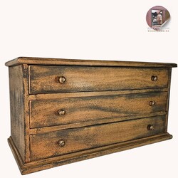 Three Drawer Box Mustard Over Black - 24" x 10" x 12"