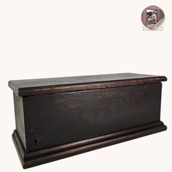 Keepsake Hinged Box Black Over Red - 17" W x 7" D x  6.5" T