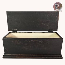 Keepsake Hinged Box Black Over Red - 17" W x 7" D x  6.5" T