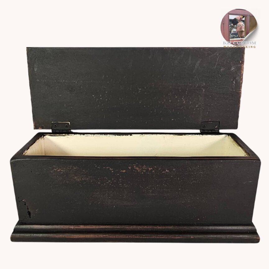 Keepsake Hinged Box Black Over Red - 17" W x 7" D x  6.5" T
