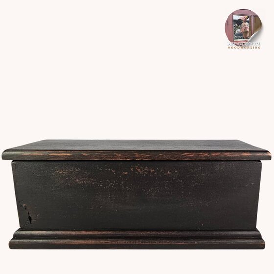 Keepsake Hinged Box Black Over Red - Large
