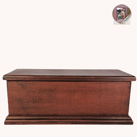 Keepsake Hinged Box Red Over Black - Large