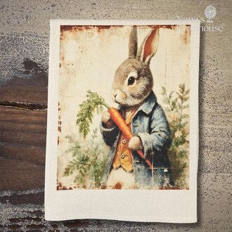Rabbit with Carrot Flour Sack Towel