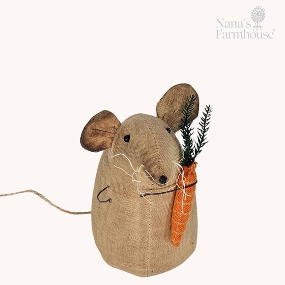 Mouse Tan with Carrot Small - 4"