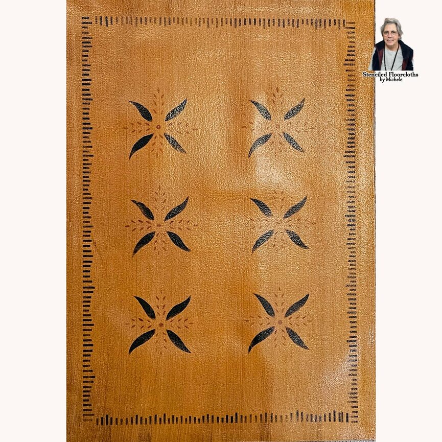 May House Field with Wayside Inn Border Floor Cloth - 25" x 36"