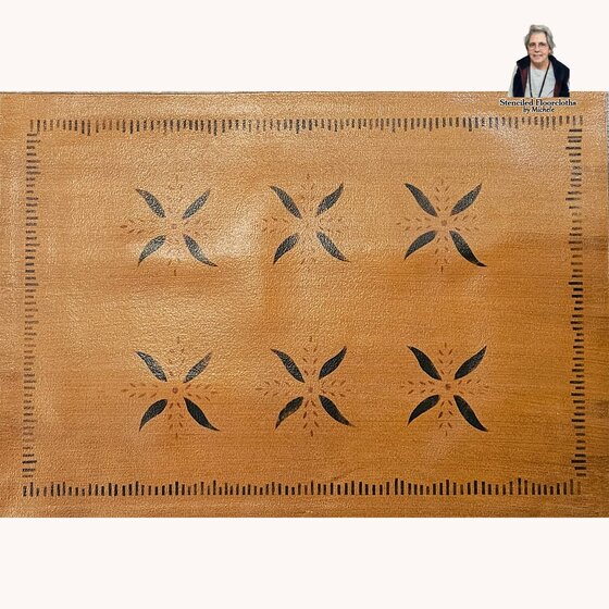 May House Field with Wayside Inn Border Floor Cloth - 25" x 36"