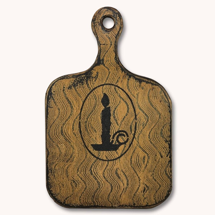 Candle Paddle with Candle Mustard Large - 17.5" x 11"