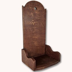 Wall Sconce Combed Stain Rounded Top Prim Red - 16" x 8.5" x 6.5"