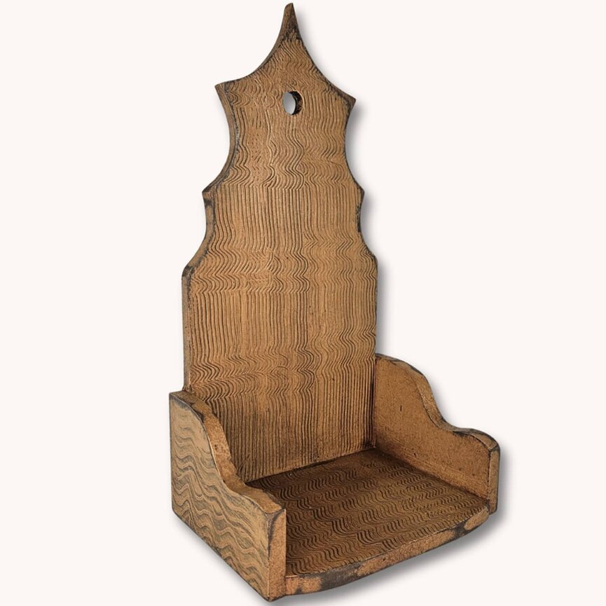 Wall Sconce Combed Stain Mustard over Black - 15.5" x 8.5" x 6.5"