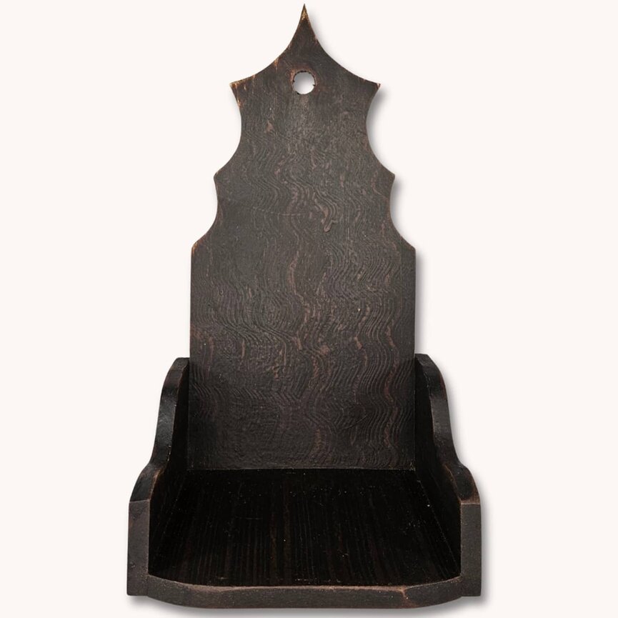 Wall Sconce Combed Stain Black over Red - 15.5" x 8.5" x 6.5"