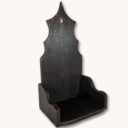 Wall Sconce Combed Stain Black over Red - 15.5" x 8.5" x 6.5"