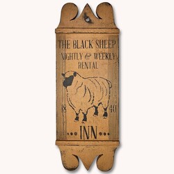The Black Sheep Inn Tavern Sign Mustard - 31" x 12"