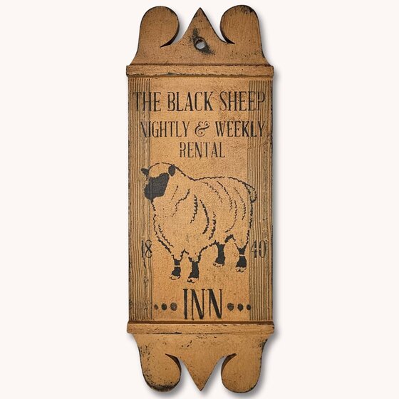 The Black Sheep Inn Tavern Sign - Mustard