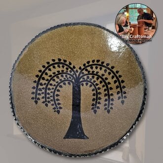 Willow Tree Round Pottery Plate - 7"