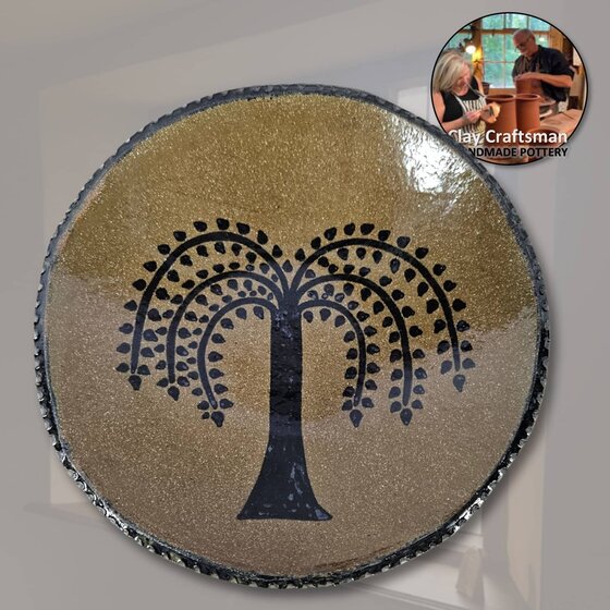 Willow Tree Round Pottery Plate - 7"