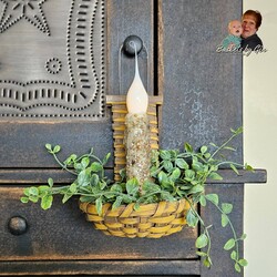 Cupboard Door Basket Wire Hanger Mustard - 9" x 4.5"