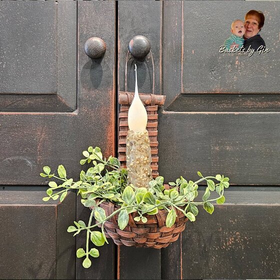 Prim Red Cupboard Door Basket