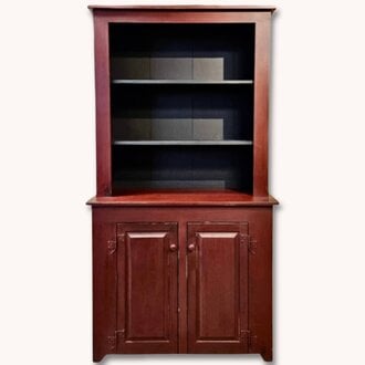 Primitive Red Two Door Hutch