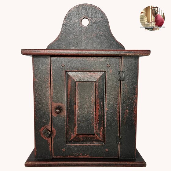 Shaker Hanging Cabinet - Black over Red