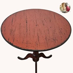 Shaker Round Top Table - Red Over Black