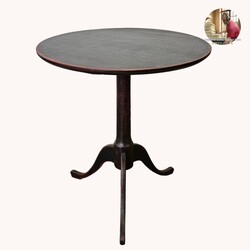 Round Top Table Black Over Red 26"H x 23.25" Dia