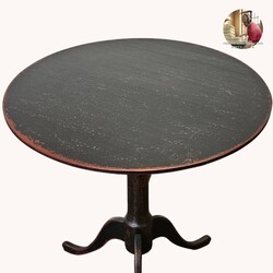 Round Top Table Black Over Red 26"H x 23.25" Dia