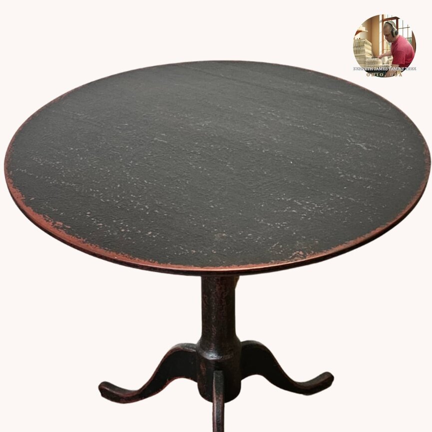 Round Top Table Black Over Red 26"H x 23.25" Dia
