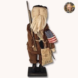 Soldier Cloth Face Brown Uniform with Rifle & Flag - 21"