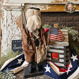 Soldier Doll Brown Uniform with Rifle & Flag