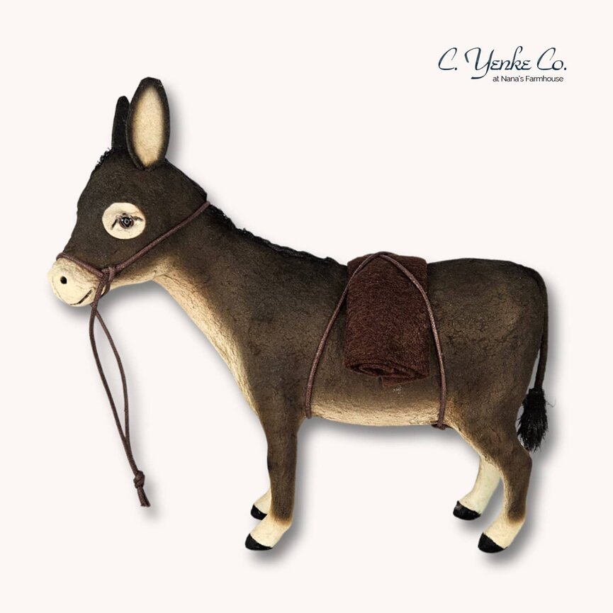 Donkey with Blanket Standing Dark Brown - 8.5" x 9"