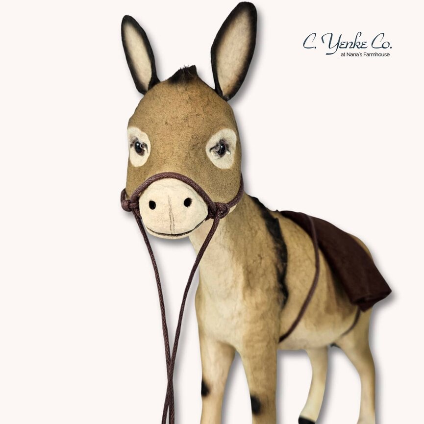 C. Yenke Donkey with Blanket Standing Tan - 8.5" x 9"