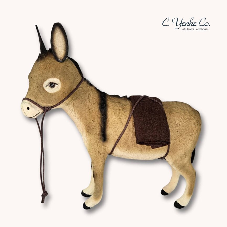 C. Yenke Donkey with Blanket Standing Tan - 8.5" x 9"