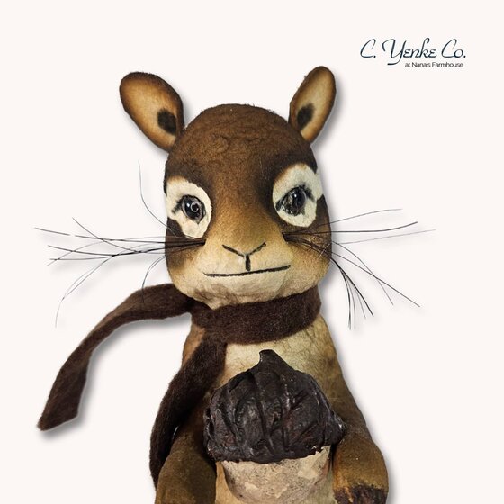 Chipmunk Standing with Acorn - Large